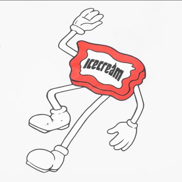 Icecream Other - Icecream Red and White Short Sleeve Tee with Ketchup Design